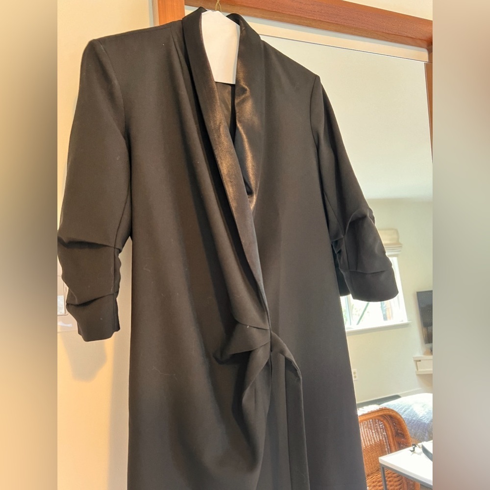 FRAME Mini Tuxedo Virgin Wool Wrap Dress size XXS - Picture 8 of 8